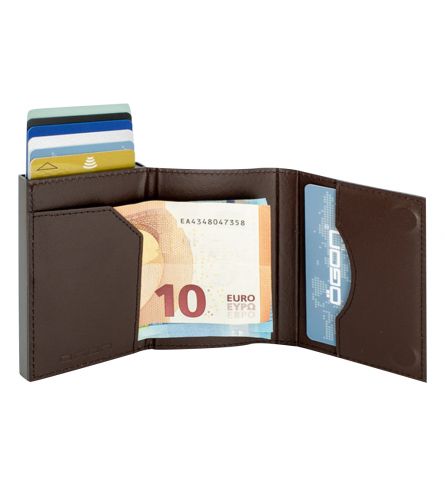 Ögon Cascade Wallet Titanium Dark Brown